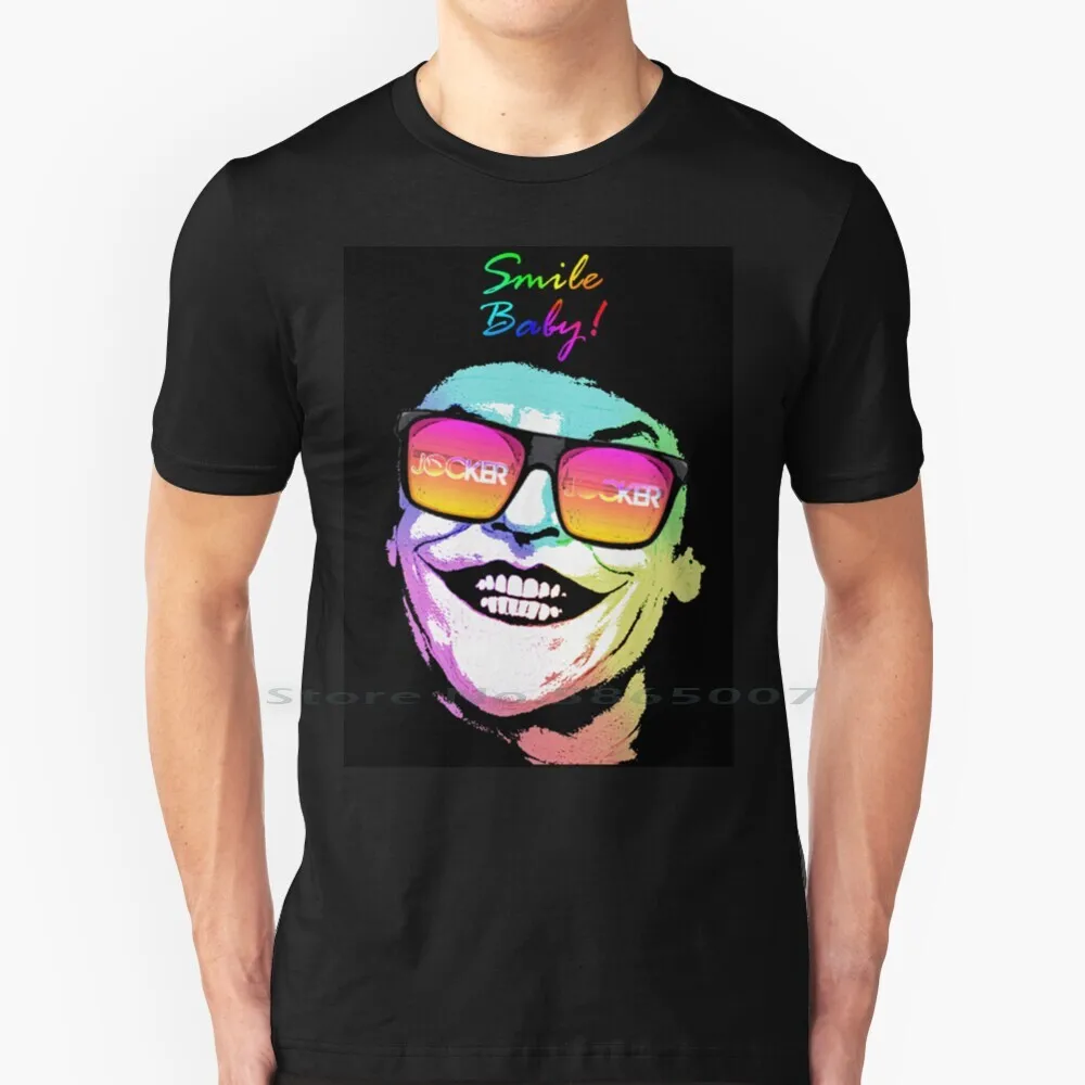 Jack The Jocker! .. Smile Baby! T Shirt 100% Cotton Jocker Bromista Colores Peliculas Film Cinema Oscar Gafas Sonrisa Arcoiris