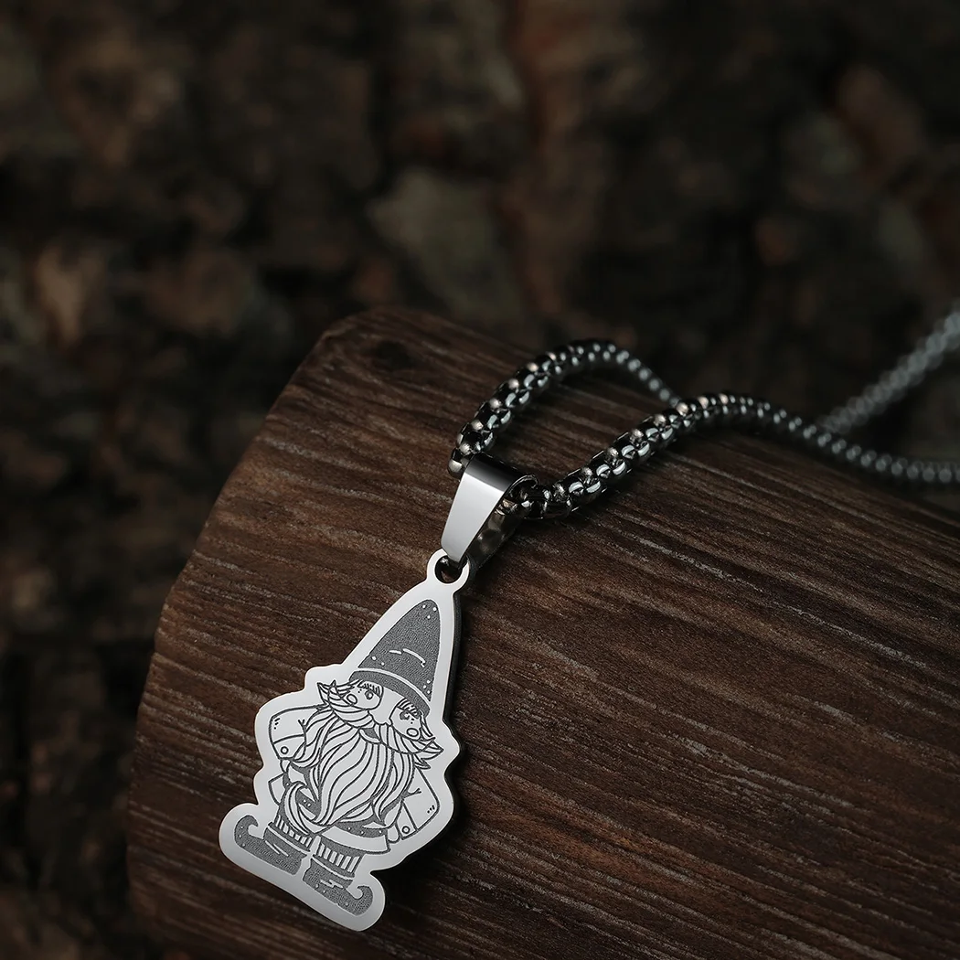 Kinitial Garden Gnome Clipart Pendant Necklace For Women Men Christmas Jewelry Accessories Neck Chain Necklace Birthday Gifts image 5