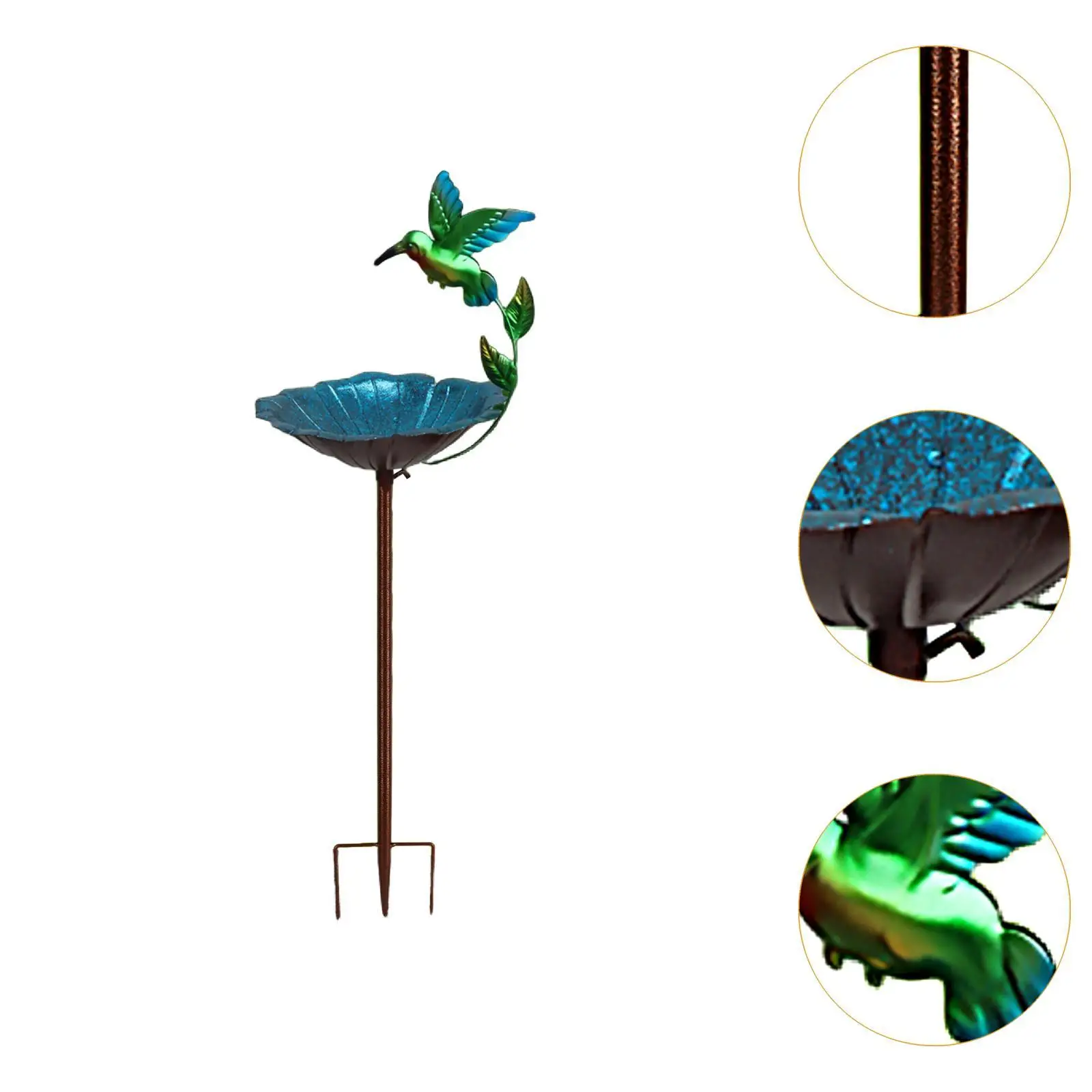 Metal Bird Bath for Outside Yard Decor 3 Pronged Base Weather Resistant