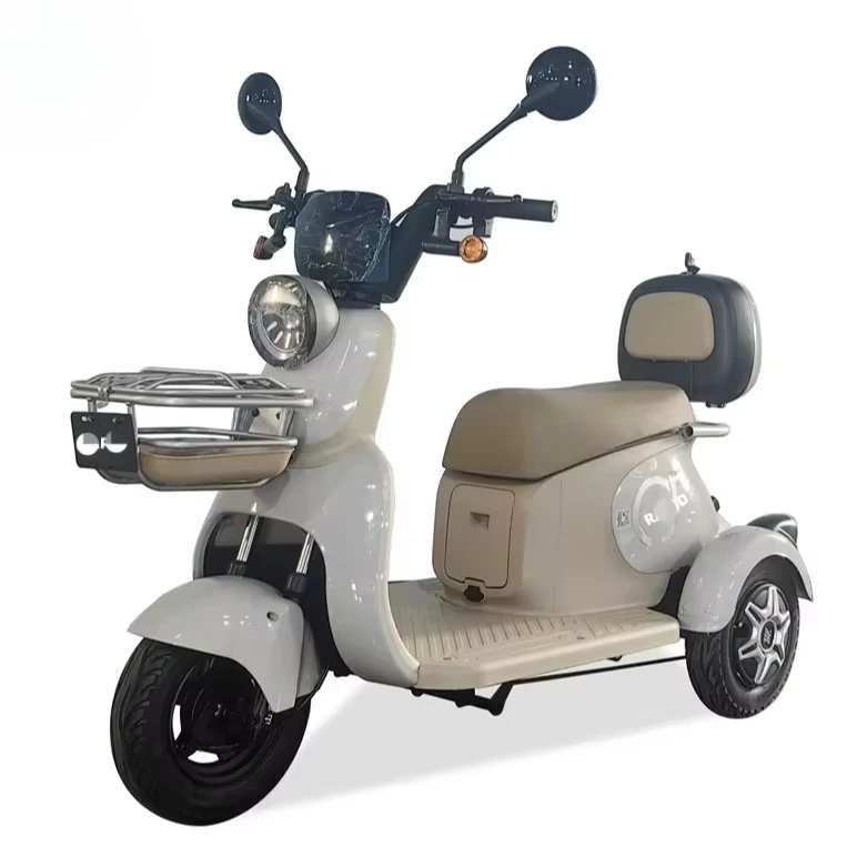 Adult Electric Tricycle 48V 1001-2000W 3 Wheel E-Scooter with Rear Basket & Backrest 50-200KM Range for Daily Commute