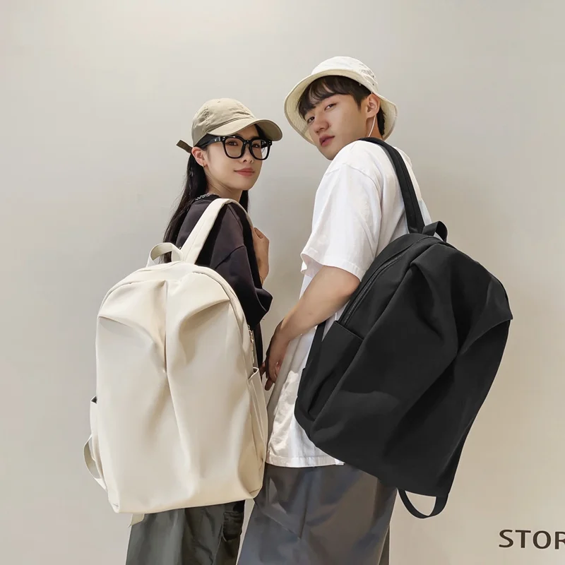 VC Casual Simple Solid Men's Backpack Lightweight Nylon School for College Student Unisex Minimalist Travel