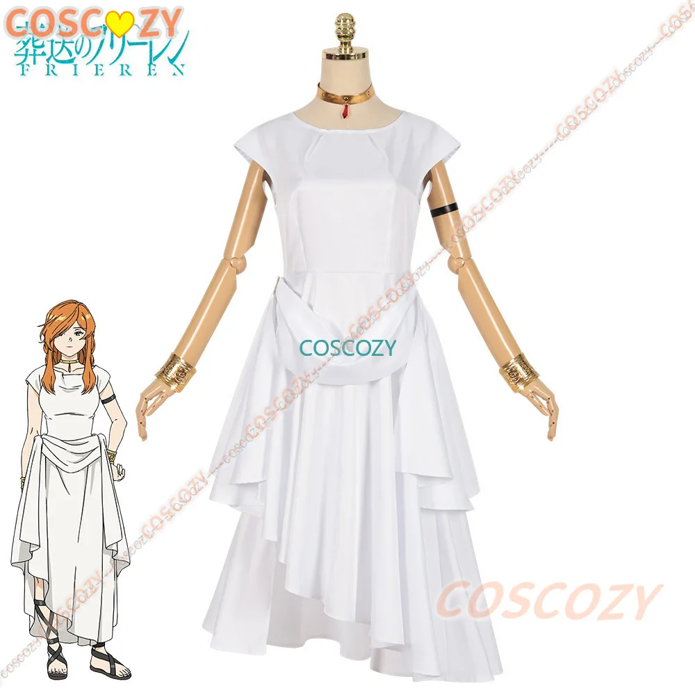 Frieren Beyond 150.'s End Anime Flamme Cosplay Costume pour Femme, Perruque, Robe Blanche, Tenues de ix