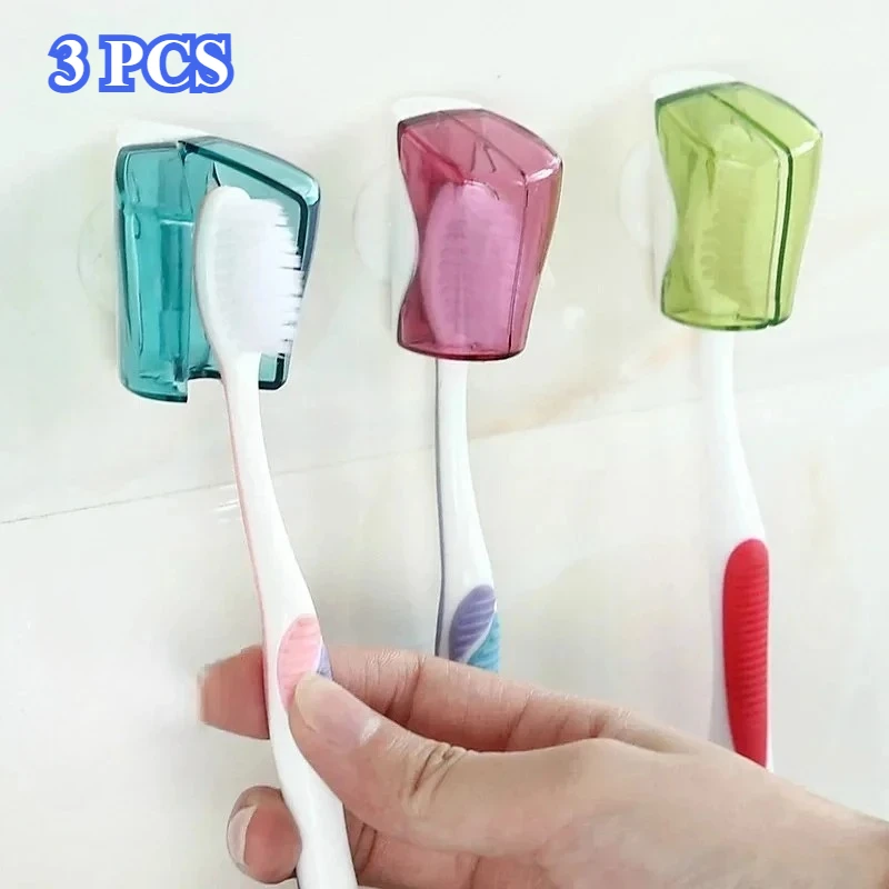 

3pcs Suction Cup Toothbrush Cover Portable Toothbrush Head Travel Hiking Camping Toothbrush Cover