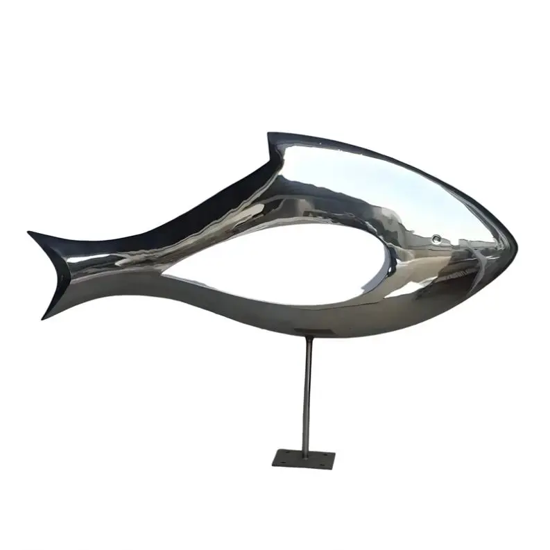 

✿d Fish Stainless Steel Sculpture Aquatic Themed Metal Art for Garden Decor Handcrafted Polish Finish Durable Material