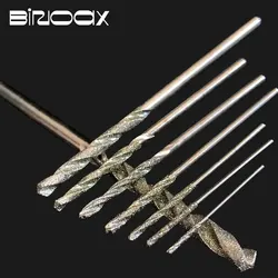 Binoax 10Pcs Diamond Coated Twist Drill Bit Set 0.8-3mm HSS Tipped Solid Bits Drill for Jade Processing Tools