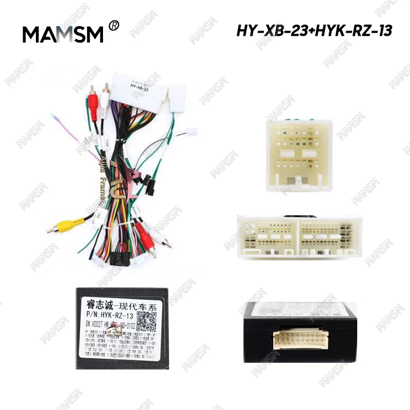 MAMSM Car 20pin Audio Cable With Canbus Box Wire Adapter For Hyundai Tucson IX35 IX45 SantaFe Elantra MISTRA Sportage Kia OPTIMA