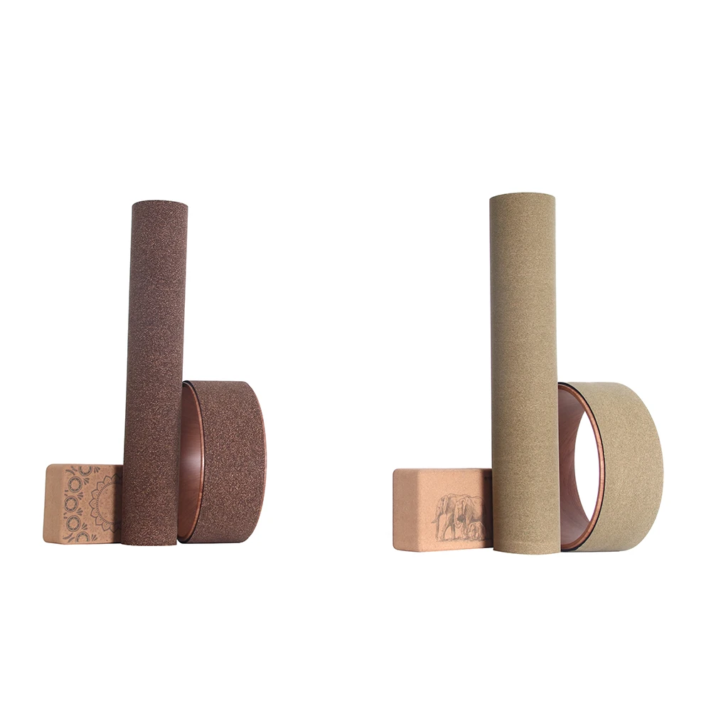 

Yoga Mat Set Natural Rubber Yoga Mat Cork Wholesale Custom Organic Cork Rubber Thick Yoga Mat Eco Friendly
