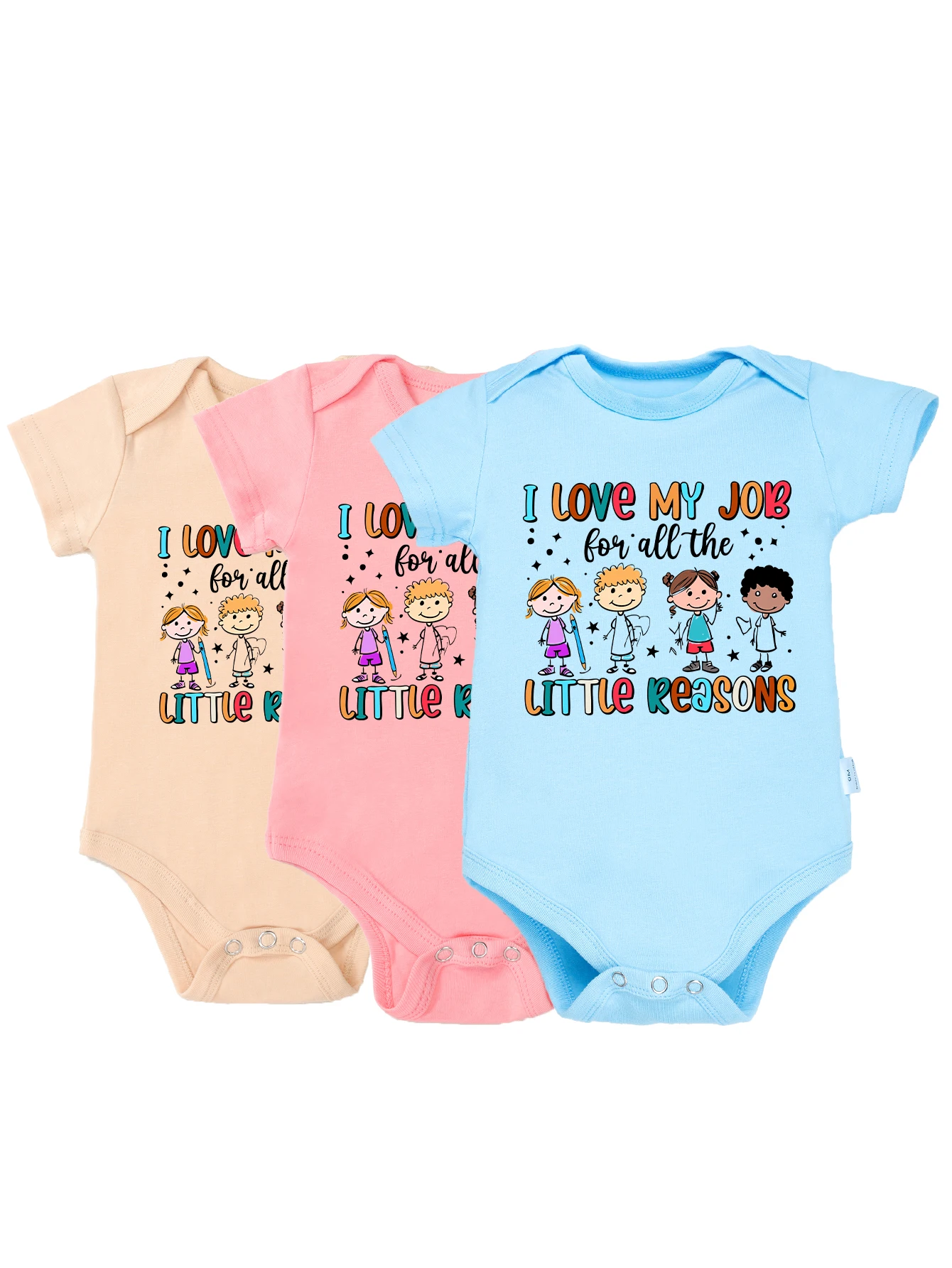 Onesie Bodysuit Toddler Rompers Cute Girls Boys Pattern Jumpsuit Boy Girl Clothes Baby Infant I Love My Job Print 0-24M Newborn