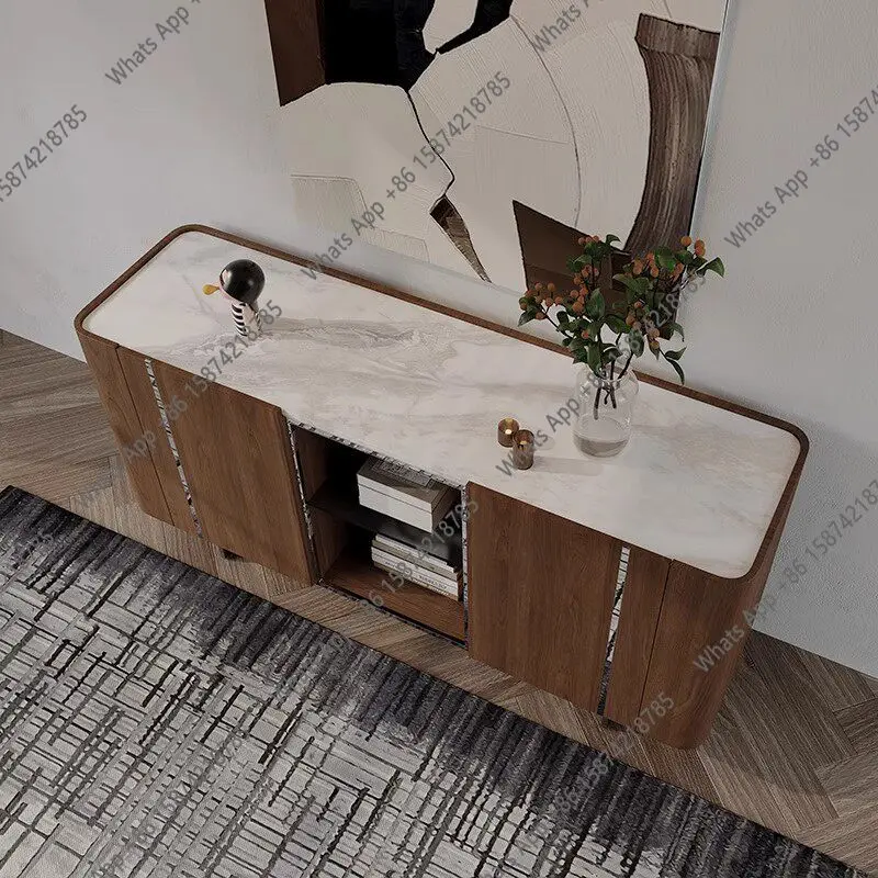 

Bb Italian Light Luxury Marble Dining Side Cabinet Living Room Entrance Modern Minimalist Modern Minimalist Living Room Floor
