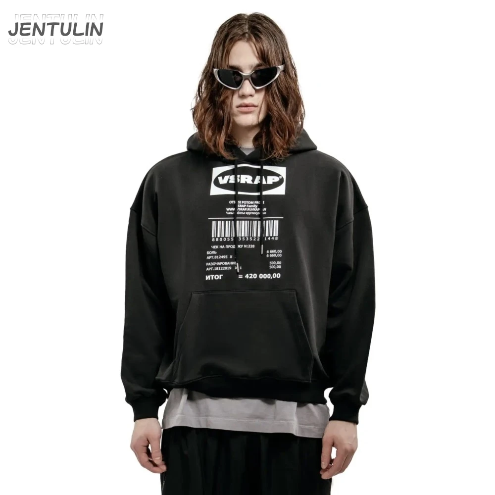 Harajuku Oversized Streetwear Pullover Men's Hoodie Korean Letter Graphic Print Hooded Sweatshirt Hip Hop Aesthetic Top Goth Y2k