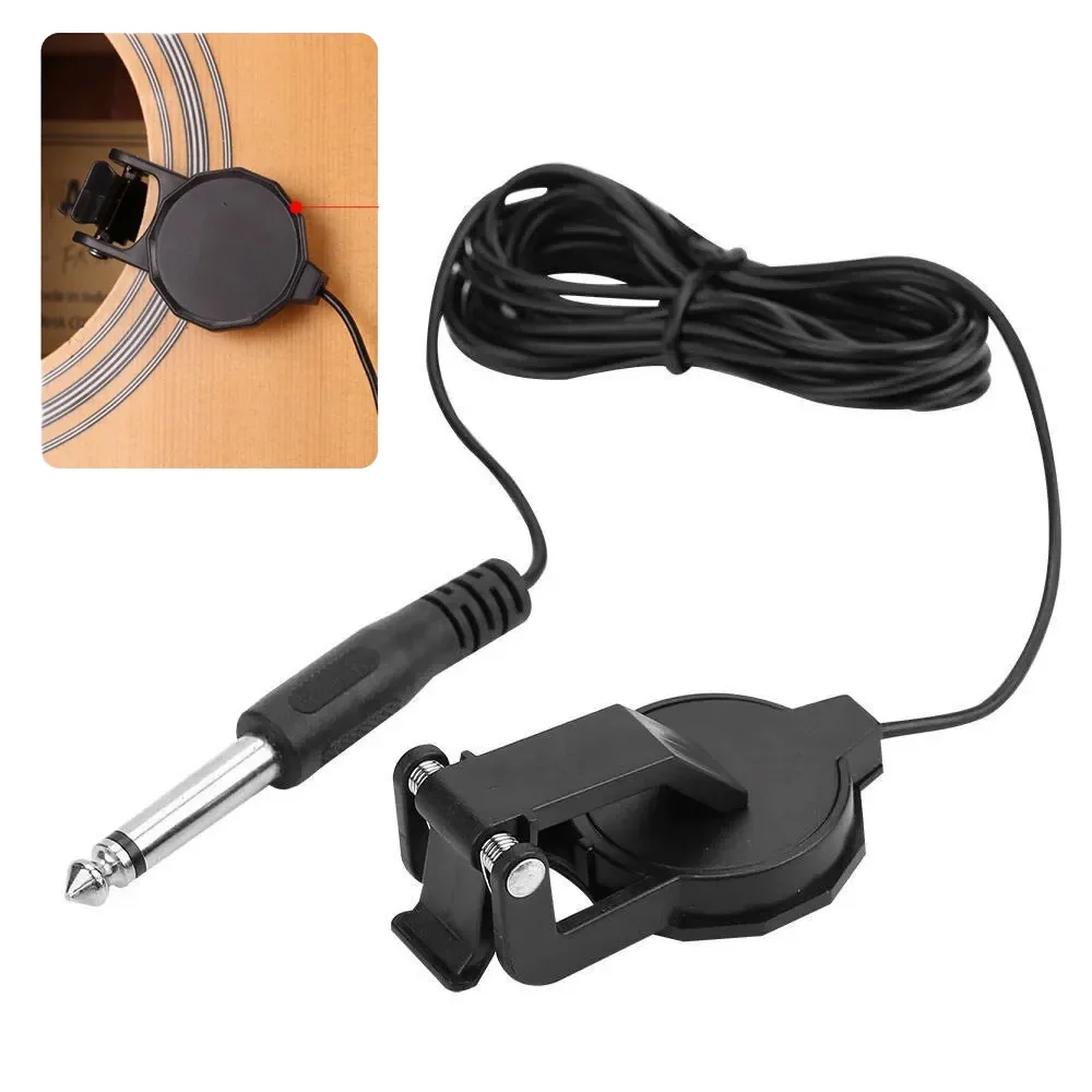 Audio Jack Clip-on Pickup Microphone Piezo Violin Acoustic Guitar Pickup Compatible with Acoustic Guitar Violin Banjo Ukulele