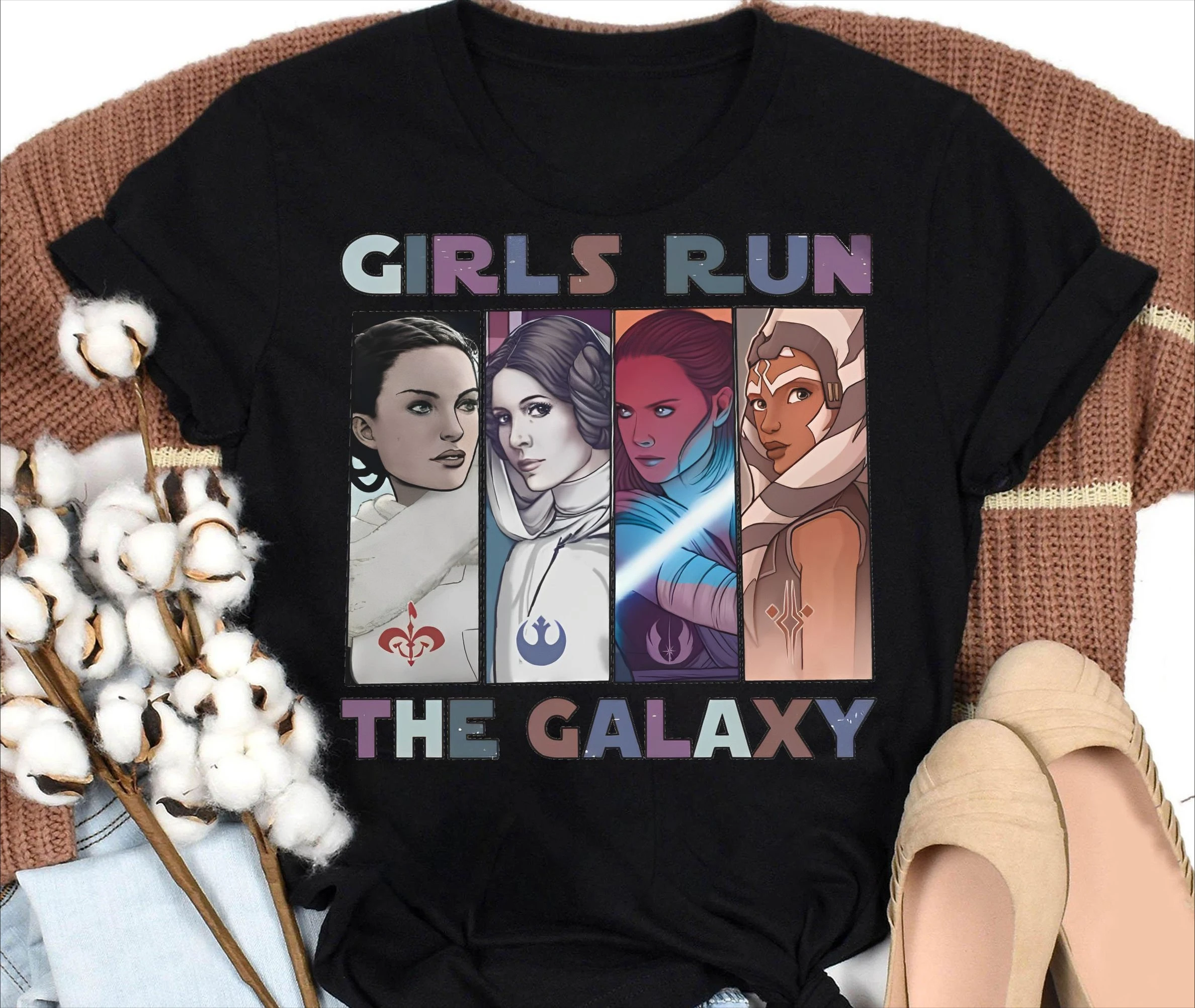 Camiseta de princesa Leia de Star Wars de Disney para niñas, camiseta Vintage Run The Galaxy'S Edge Trip, camiseta que la fuerza esté contigo