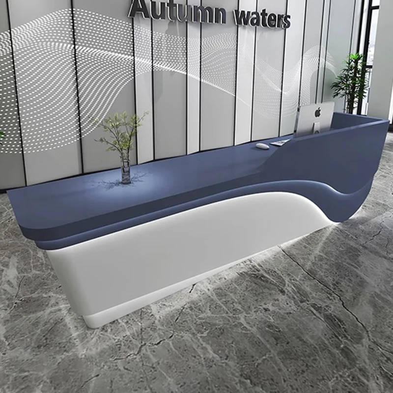 مكاتب استقبال صالون التجميل، أرفف طويلة حديثة، مكاتب استقبال شركة المطاعم، أثاث مكاتب بار Scrivania البسيط