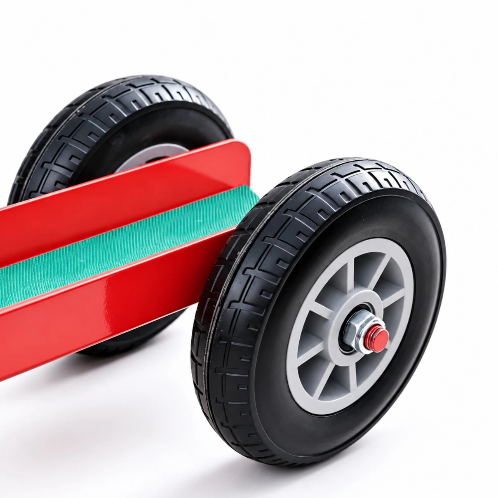 Reinforced Steel Frame Platform Cart with Rubber Wheels for Transporting Heavy Glass and Door Panels