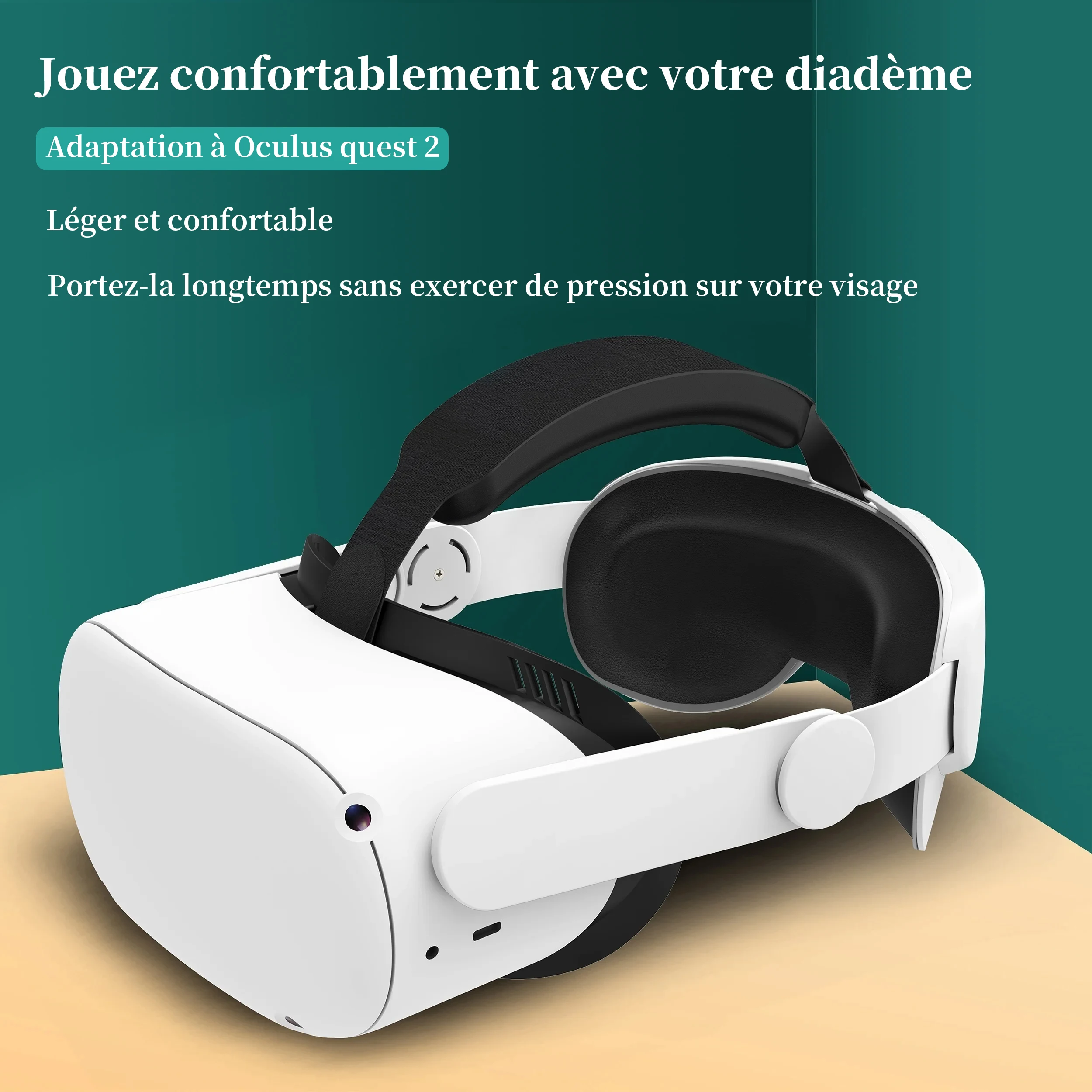 Accessoires de sangle de tête de conception compatibles avec Quest 2, sangle Elite pour un soutien et un confort amélioré, VR avec bandeaux réglables