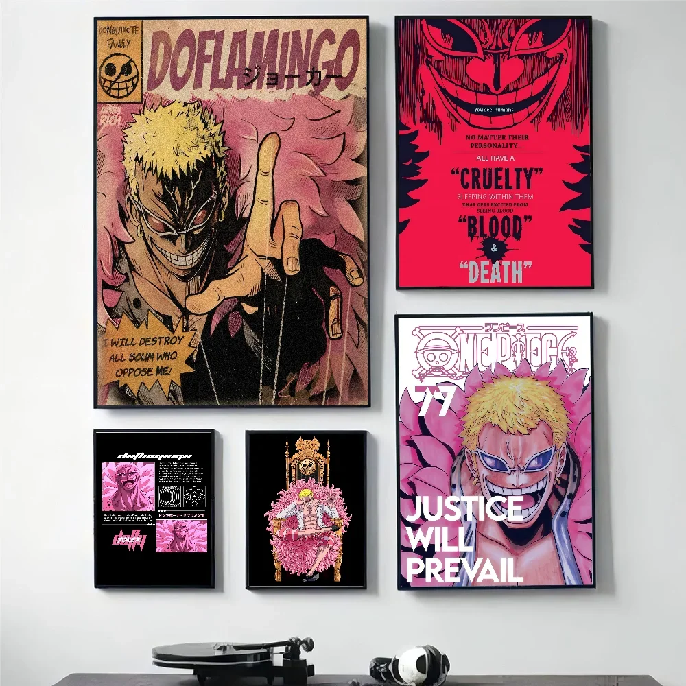 1pc O-One Piece D-Doflamingo Poster HD Posters Home Room Bar Cafe Decor Art Wall Painting Picture