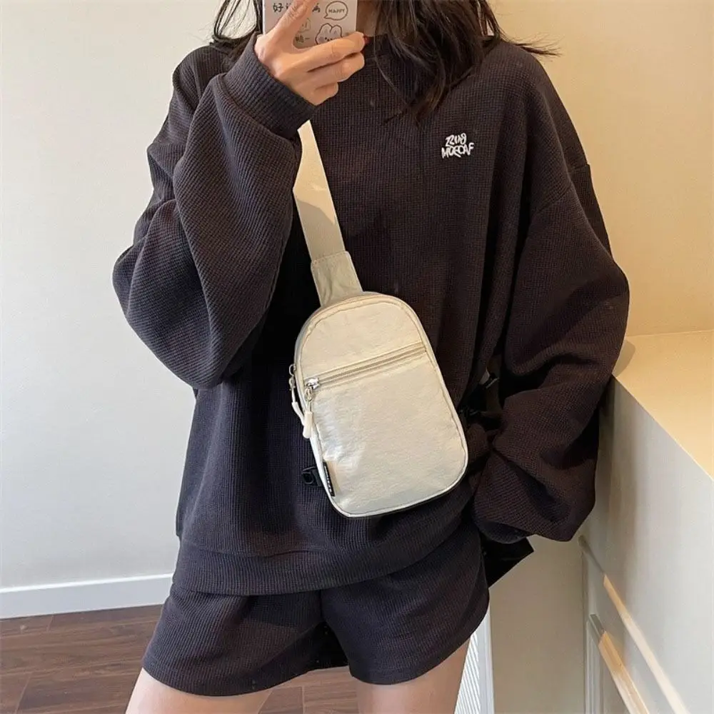 

Nylon Chest Bag Large Capacity Multifunctional Sports Fanny Pack Adjustable Shoulder Korean Style Crossbody Phone Pouch Outdoor