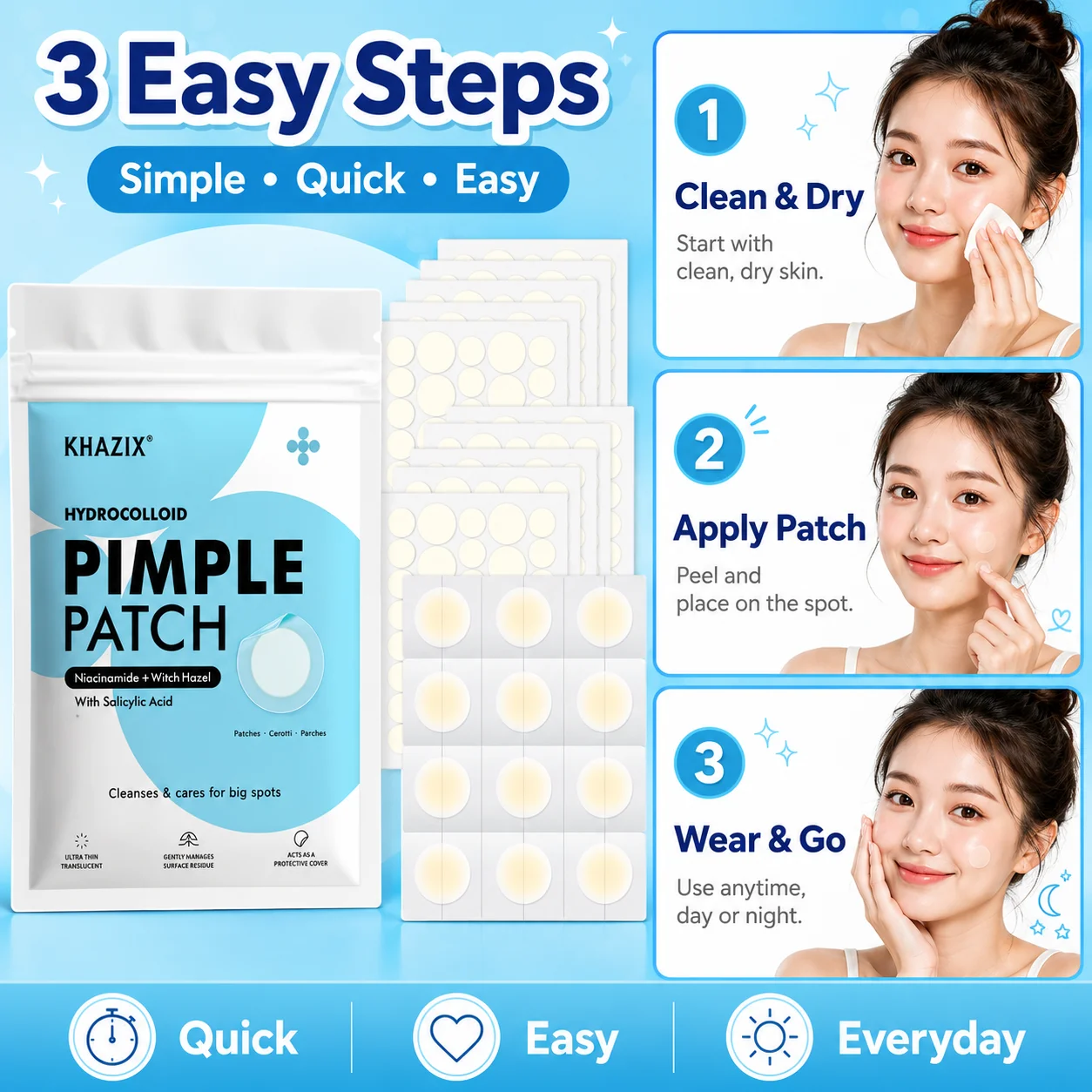 372 Cerotti Idrocolloidali per - Hydrocolloid Acne Patch recensione e prezzo