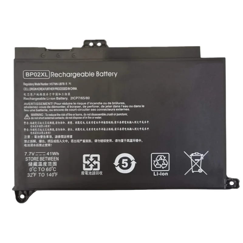 New BP02XL Laptop Battery For HP Pavilion 15-AU038TX 15-AU097TX 15-AU093TX 15-AU040TX 15-AU037TX HSTNN-LB7H HSTNN-UB7B 7.7V 41Wh