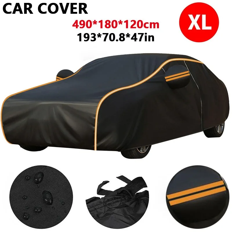 

Универсальный чехол для автомобиля из ткани Оксфорд, полная защита автомобиля, всесезонный, солнцезащитный, водонепроницаемый, защита от дождя для автомобилей