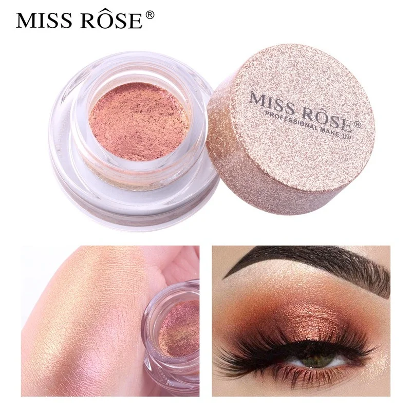MISS ROSE Mermaid Eyeshadow Pink Colorful Gold Cong Eye Shadow Bling Face High Gloss Powder Eyeshadow Pallete