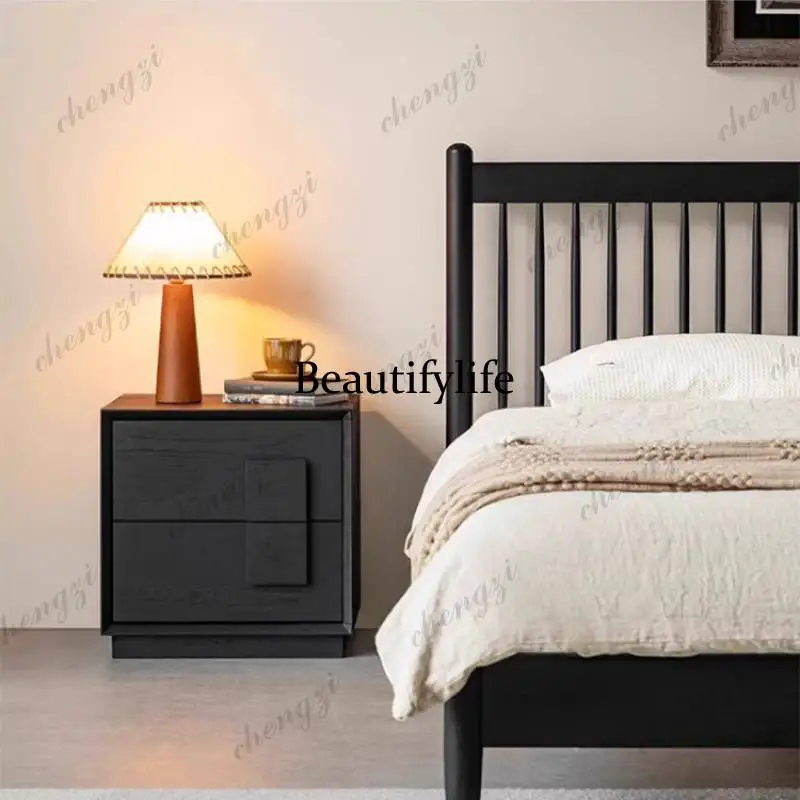 Storage Protect Bedside Table High Hidden Decor Dopamine Lounges Bedside Table Nordic Narrow Black