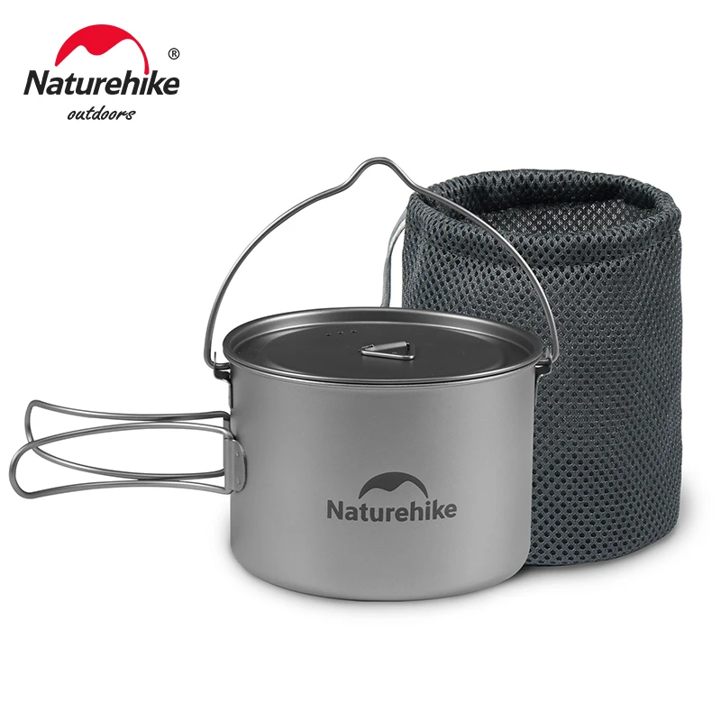 

Naturehike Ti02 Ti02 650ml 900ml Titanium Hanging Pot Outdoor Camping Hiking Backpacking Picnic BBQ Portable Folding Cup Pan