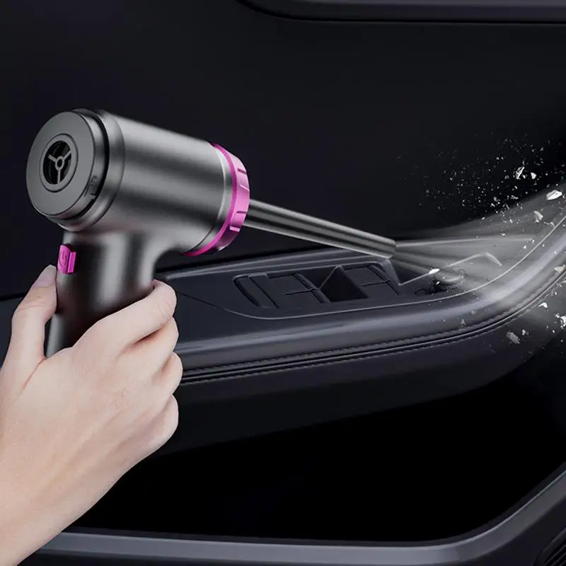 Portable Car Vacuum 6000Pa Cordless Air Duster Multi-Nozzles For Car Auto Vacuum Powerful Suction Compressed Air Duster