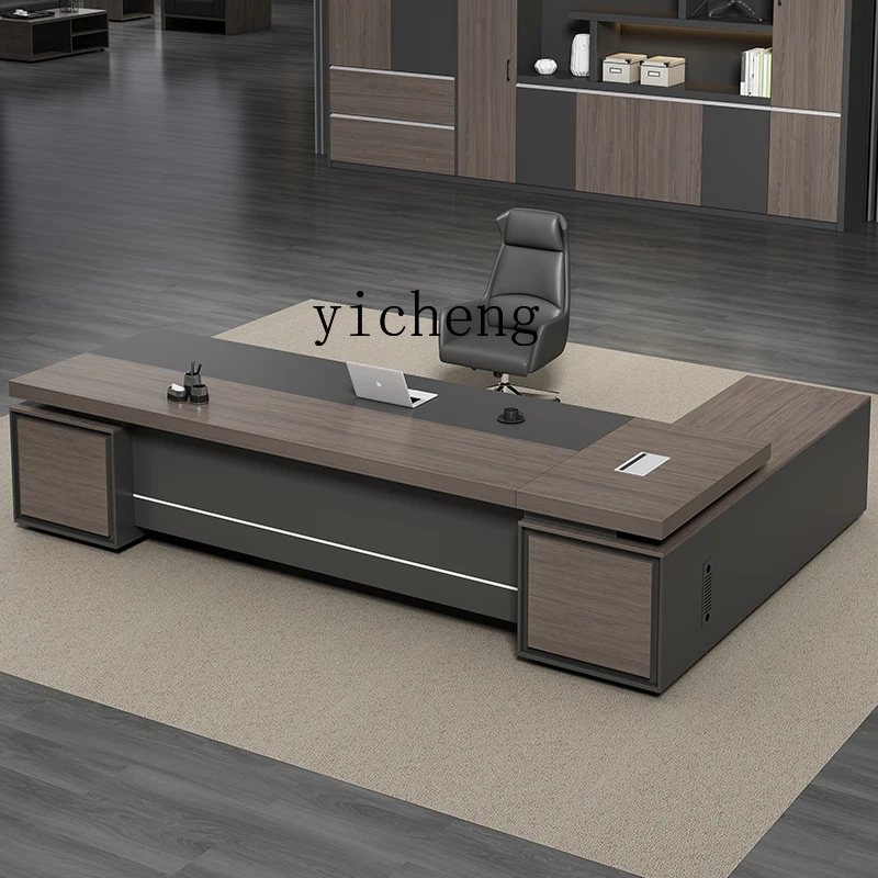 

HYS desk office chair combination simple modern president desk computer desk