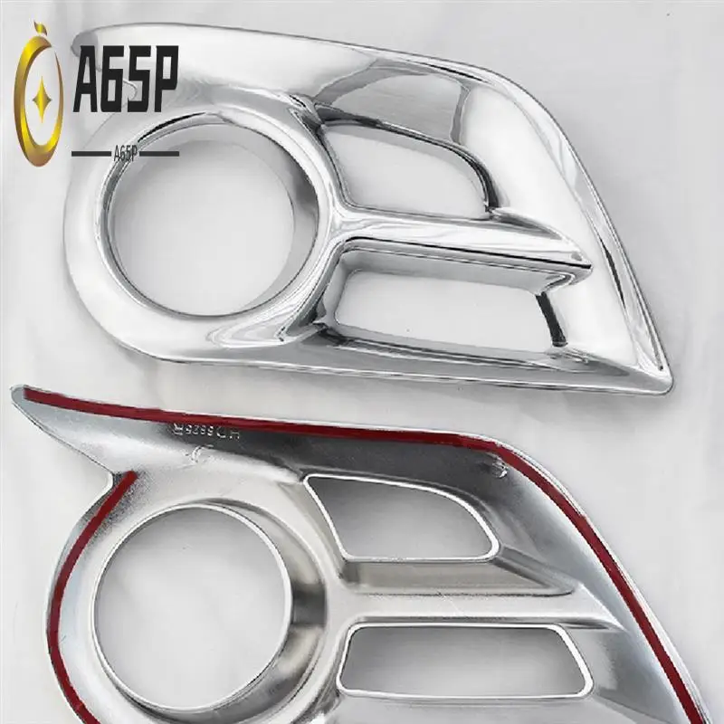 

A65P-Car Fog Lampshades Car ABS Chrome Accessories Plated Fog Lamp Cover Trim Paste Style For Toyota Hilux Vigo 2011-2013 Spare