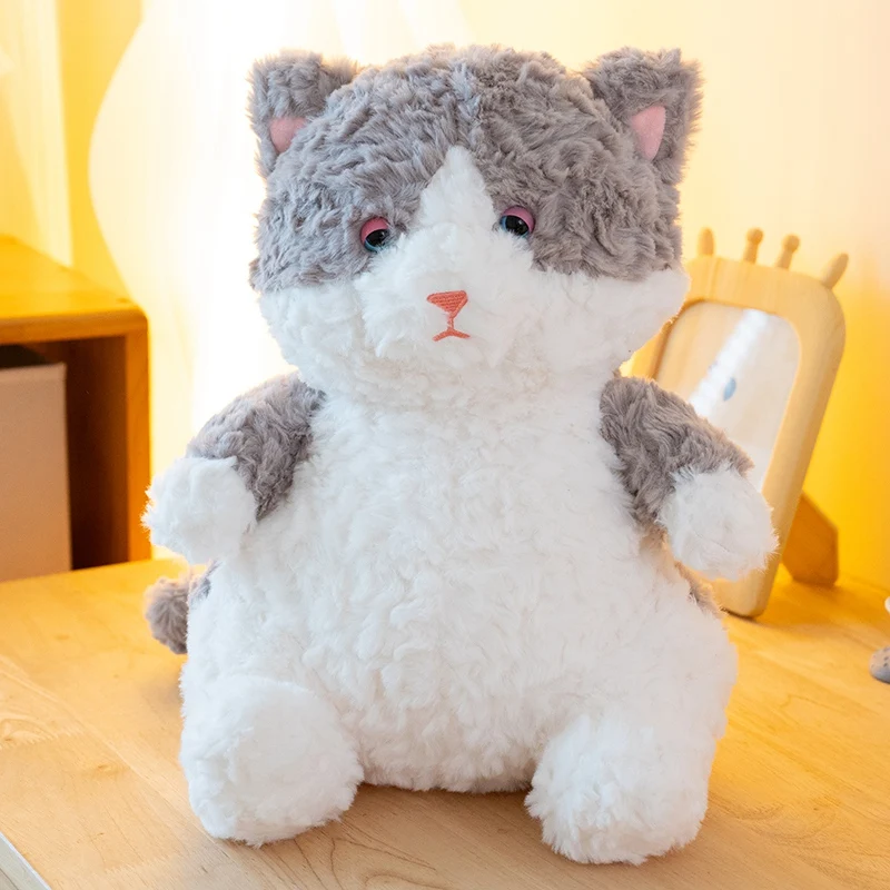 Lindo muñeco de peluche de mapache perezoso, curado, marioneta de rana perezosa, almohada de felpa de gato, decoración de sofá suave Kawaii para habitación, regalos de cumpleaños y Navidad para niños