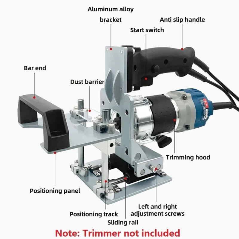 2 in 1 Woodworking Slot Locator Invisible Fastener Punch Holder for Wardrobe Cabinet Board Compact Router Trimmer