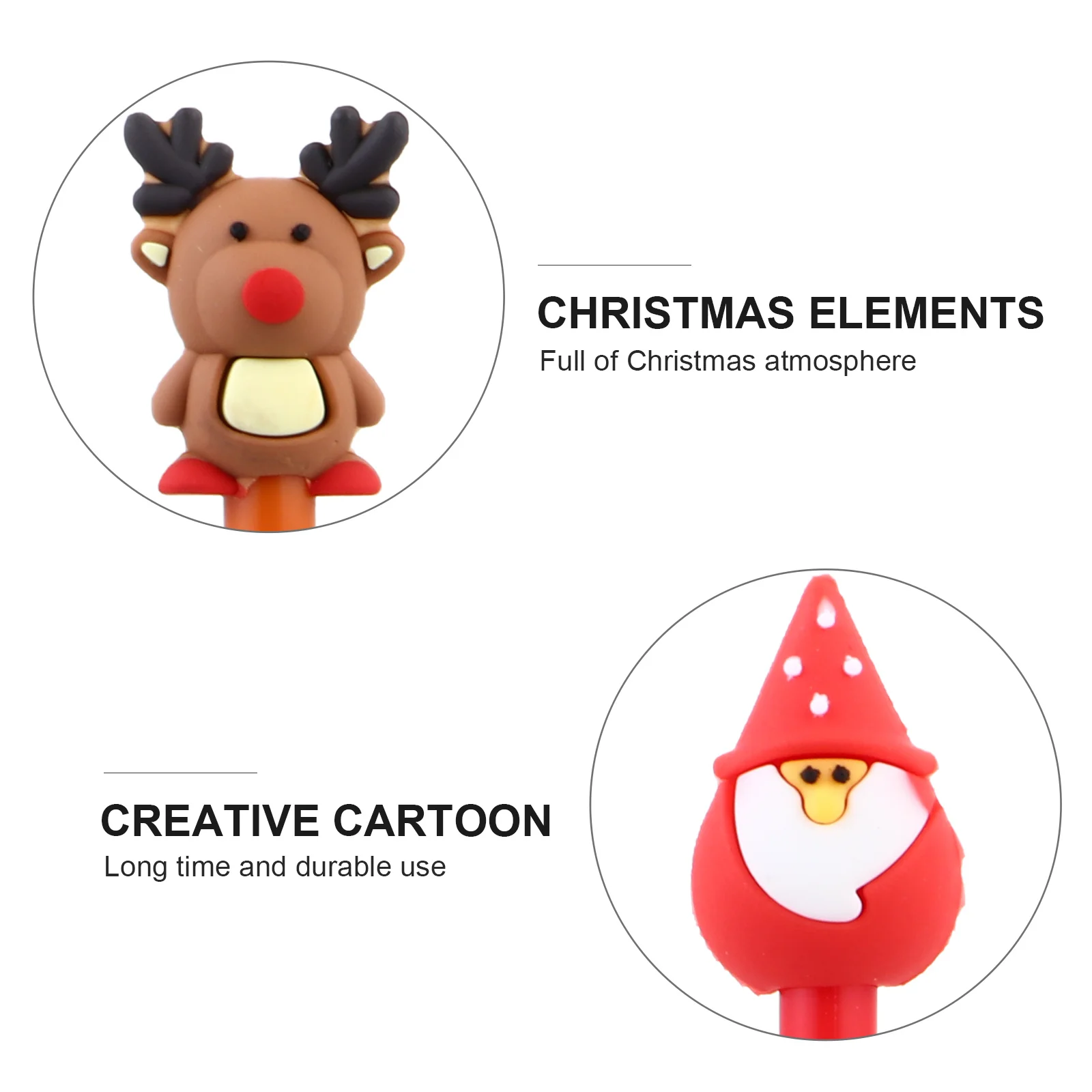 

8pcs Christmas Gel Pen Smooth Writing Students Stationery Cute Cartoon Ink Pens Holiday Gift Xmas Design Plastic