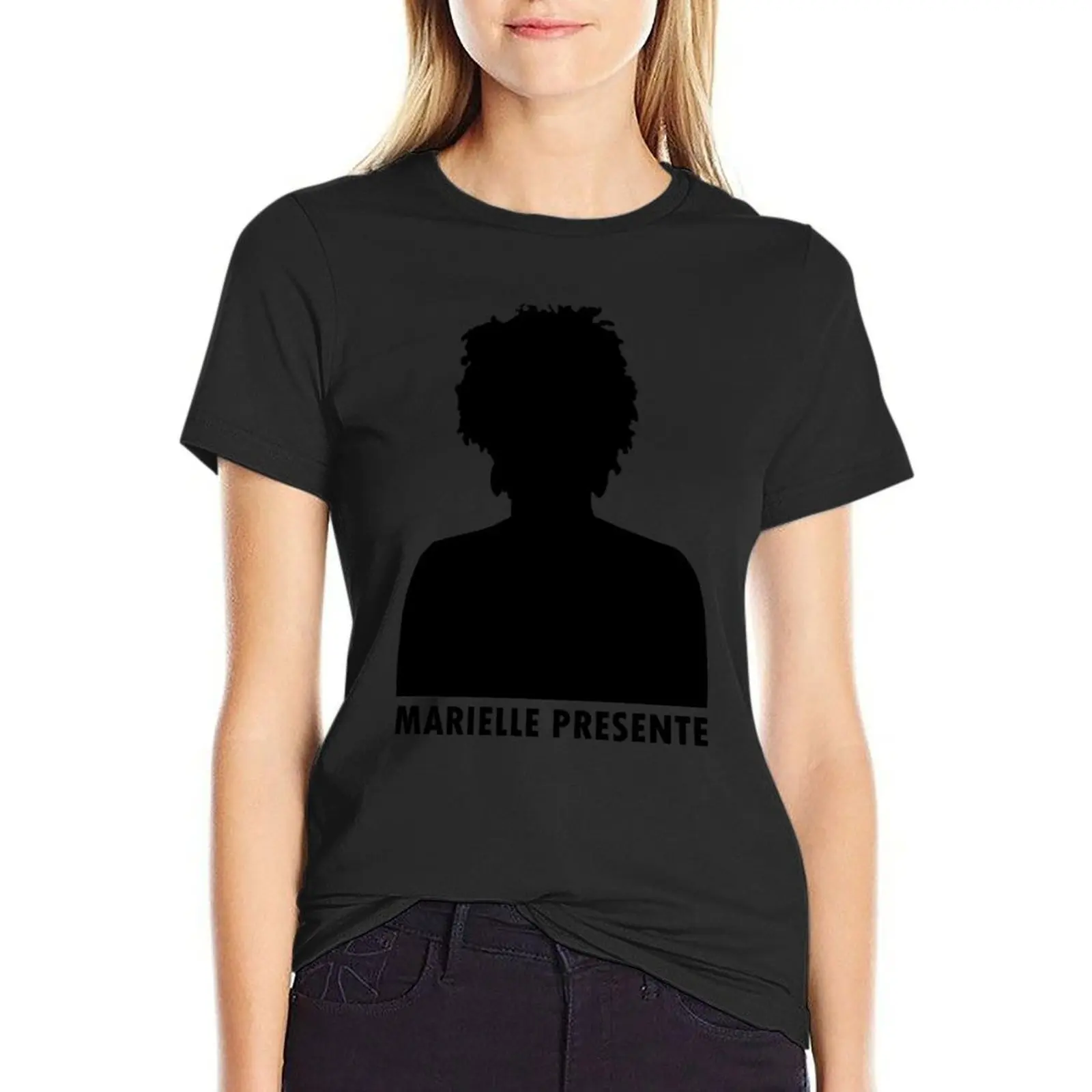 Marielle Franco Silhouette (Marielle Presente) T-Shirt summer top Blouse oversized hippie clothes Women's summer blouses 2024