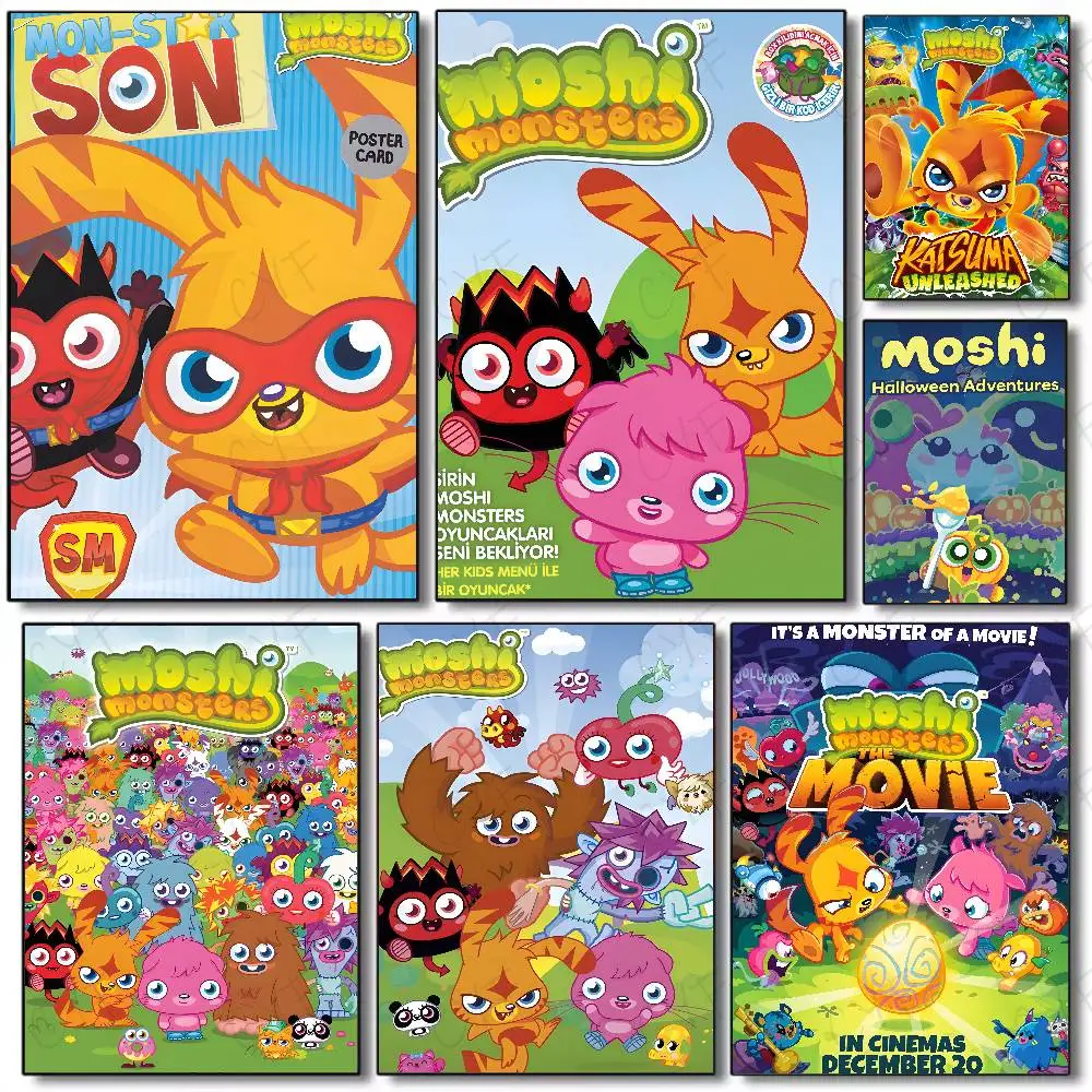 

Popular Video Game M-Moshi Monsters Poster High Quality Dorm Living Room Aesthetic Wall Decoration Painting Stickers Gift