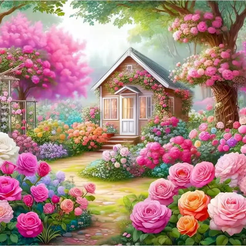 

GATYZTORY Diamond Painting House New Arrival Diamond Mosaic Mountain Picture Full Square DIY Embroidery Landscape Wall Art