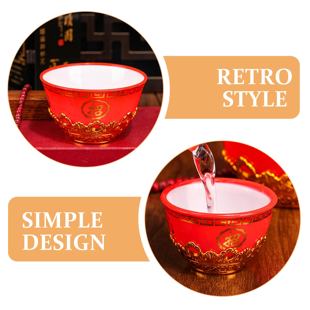 

6pcs Cups Mini Teacups 30ml Smooth Small Buddhism Cup Edge Decorative Delicate Supplies For Home Temple Blessing