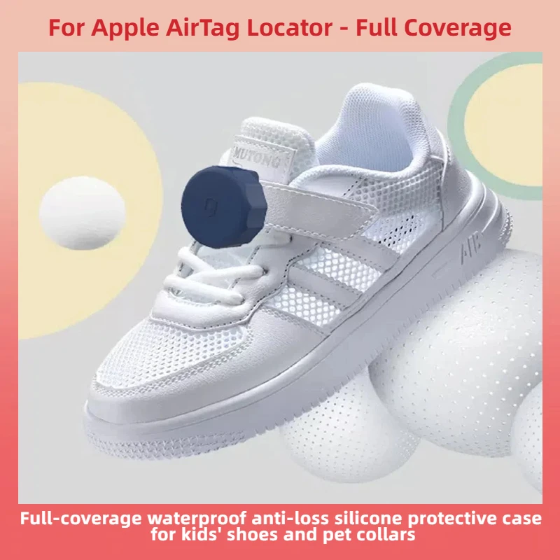 

Waterproof Full Coverage Case For Apple AirTag - Anti-loss Silicone Shell Great For Pet Collars And Kids' Footwear