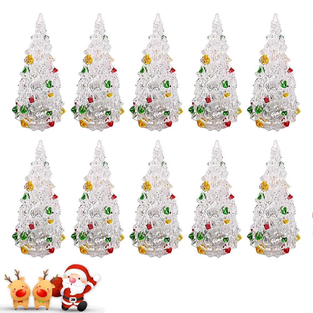 

Acrylic Christmas Tree Colorful Painted Tabletop Desktop LED Lighted Xmas Trees