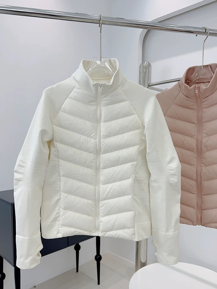 Light Thin Down Jacket Women 2025 New Design Windproof Warm White Duck Puffer Parkas Fall/Winter Yoga Running Outdoor Sport Coat