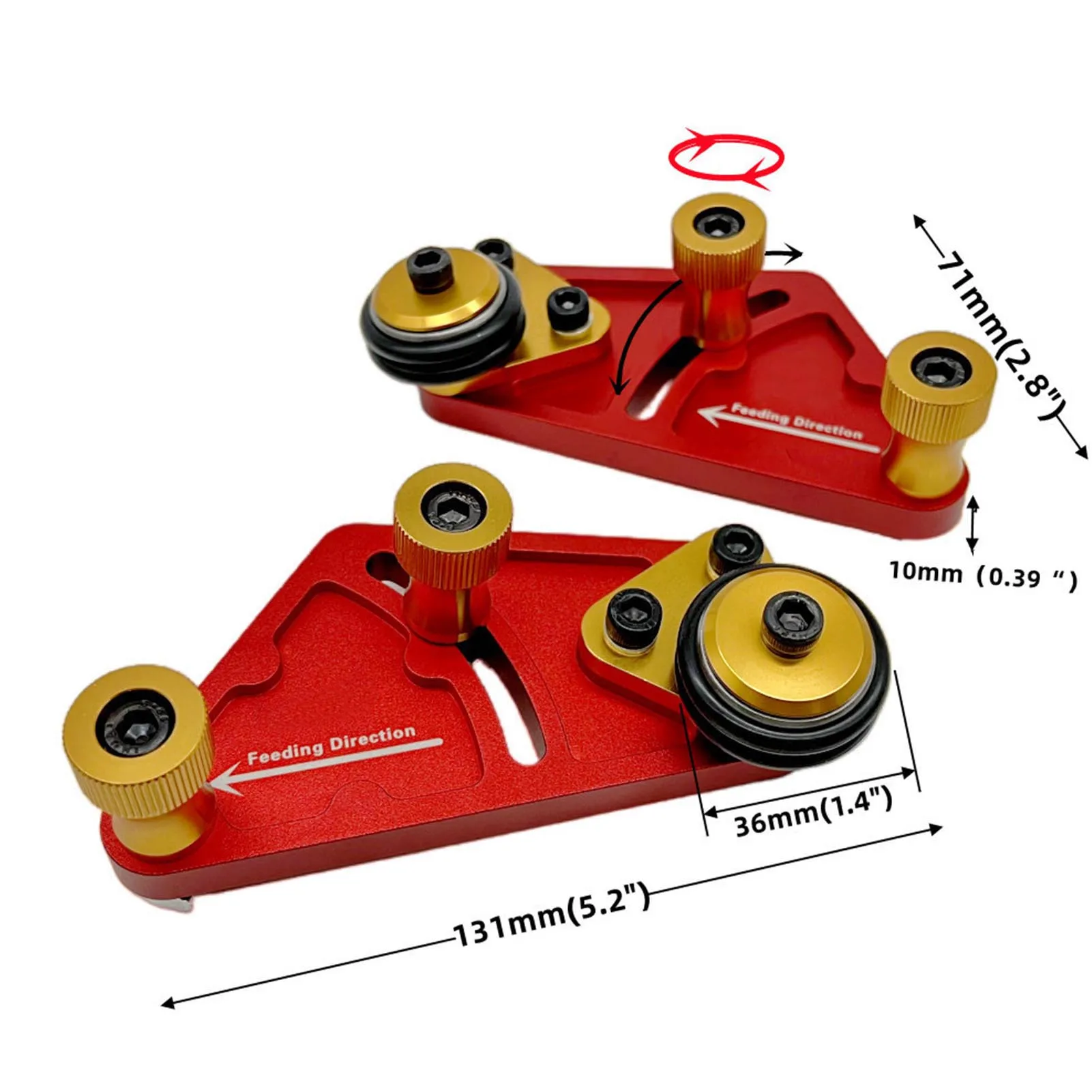 2 stuks tafelzaaggeleiderplaat Nauwkeurige houtbewerking Multifunctioneel lager Feeder Roller Press Board Hulpgereedschap