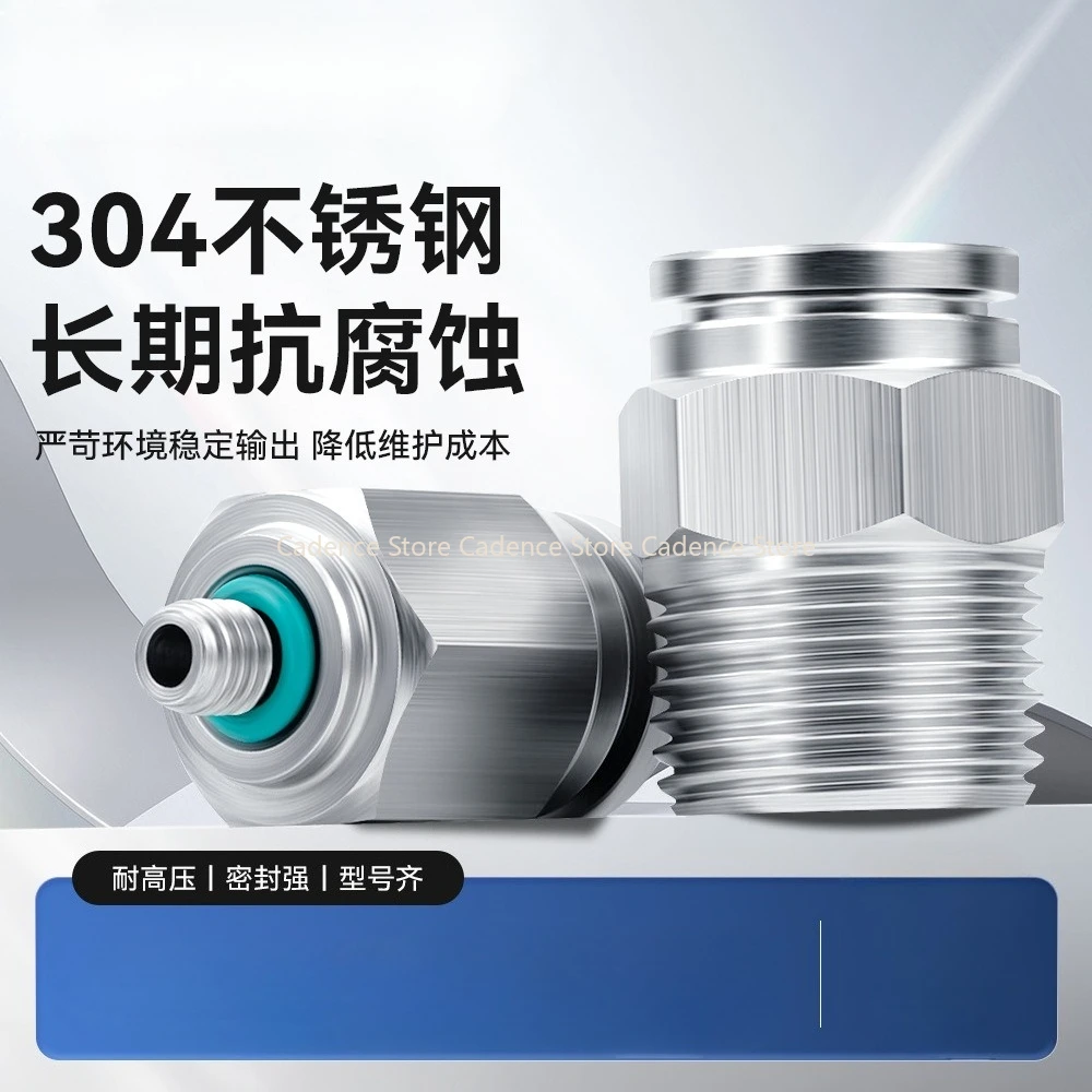 10pcs Pneumatic Hose Fitting 304 Stainless Steel PC4/6/8/10/12 Air Tube Connector 1/8 1/4 1/2 BSP Quick Release Pipe Fittings