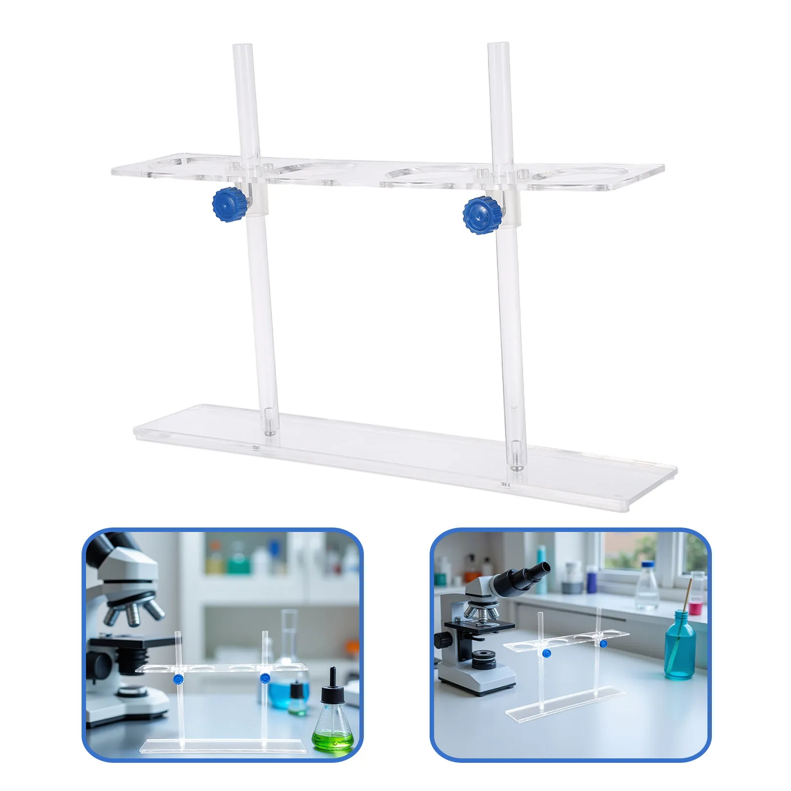 suporte-para-funis-de-laboratorio-com-4-orificios-transparente-em-acrilico-resistente-a-acidos-base-estavel-ideal-para-aulas-de-quimica