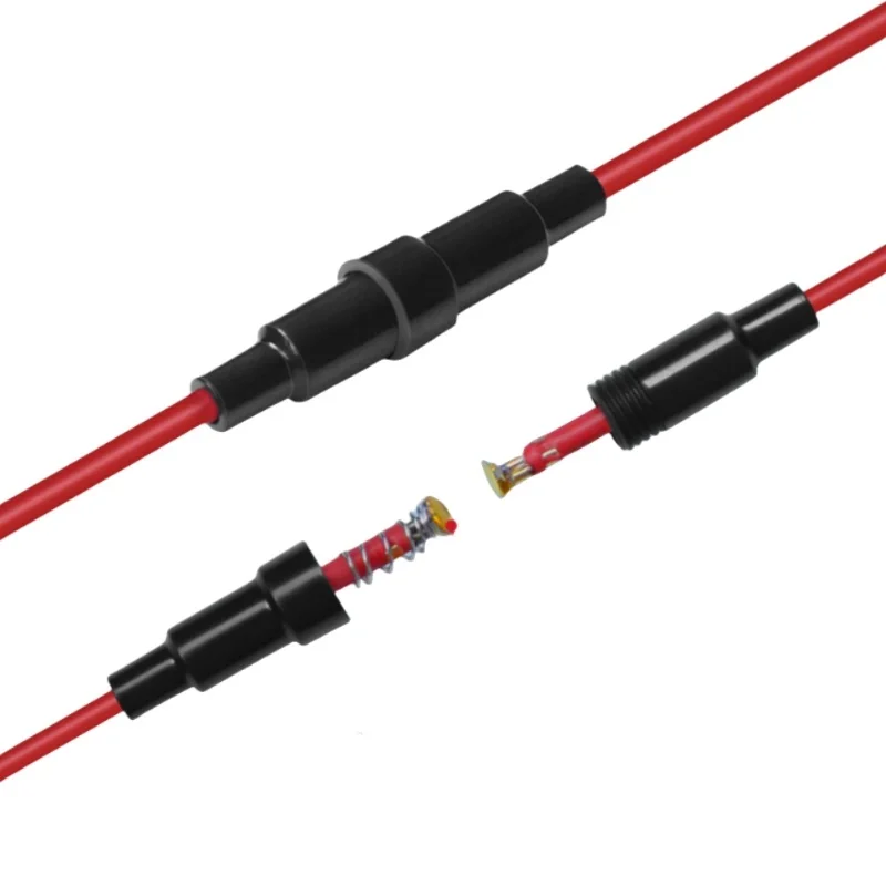5/10pcs 5*20mm Glass fuse holder Screw Type 5X20mm with 22 AWG Wire Cable 250V fuse casing