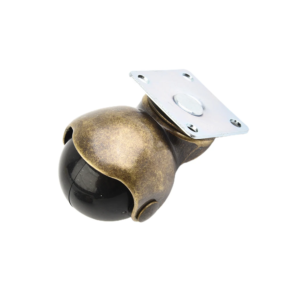 4pcs Small Caster Wheels Set 1.5 inch Ball Rotary Hardwood Polypropylene PP and steel For Sofa Furniture Bench