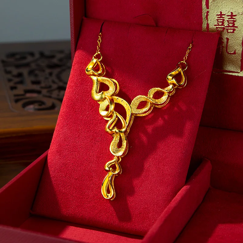 9999 Gold Necklace - Fashionable Bridal Gift for Pre-wedding Preparation - High-end and Luxurious Gift for Wedding Ceremony