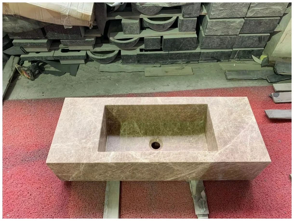 #￥Wholesale Customized Carrara White Marble Wall-Mounted Bathroom Stone Vanity Sink Floating Marble Top Integrated Sink for Home