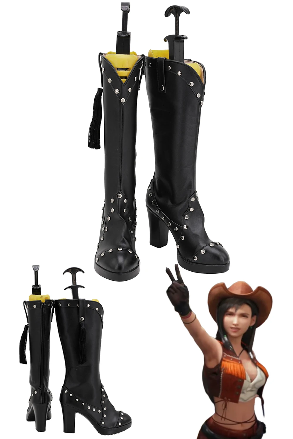 

Tifa Lockhart Cosplay Cowboy Shoes Boots Anime Game Final Fantasy VII Disguise Costume Accessories Women Roleplay Footwear Props