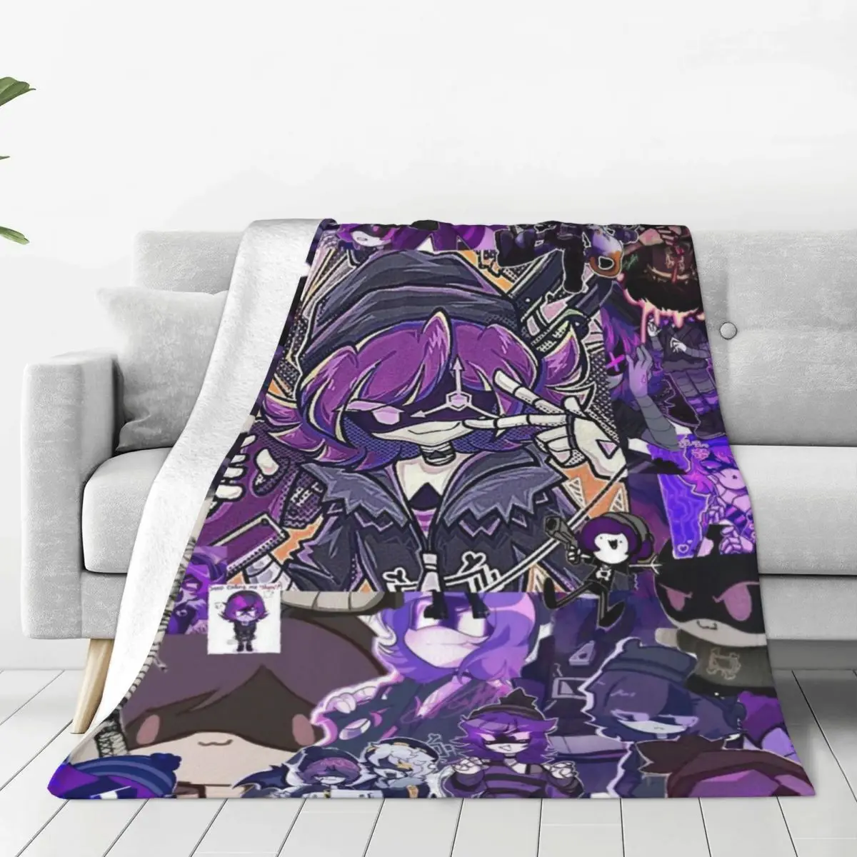 Murder Drones Blanket Flange Textile Decor Portable Super Soft Throw Blankets for Home Office Plush Thin Quilt