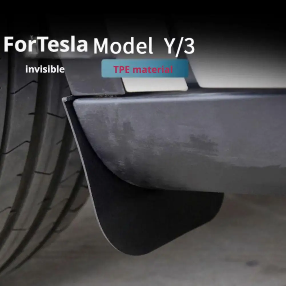   ل تسلا هايلاند Y جونيبر 2021-2025 4 قطعة اللوحات الطينية غير مرئية عجلة واقيات الطين TPE Mudflaps اكسسوارات السيارات Y4V4